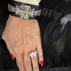 Elegant Silver Cross Bracelet cuff